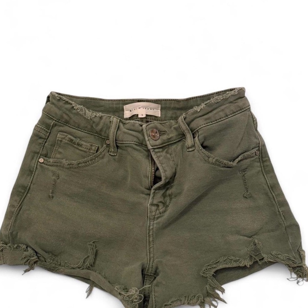 Khaki Distressed Women's Jean Shorts